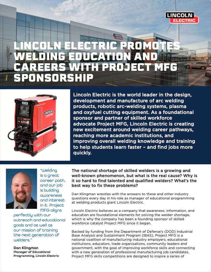 Lincoln Electric Promotes Welding Education