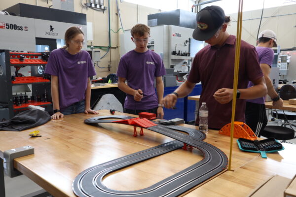 students testing race car project