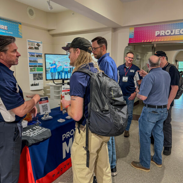 People checking out our Project MFG booth