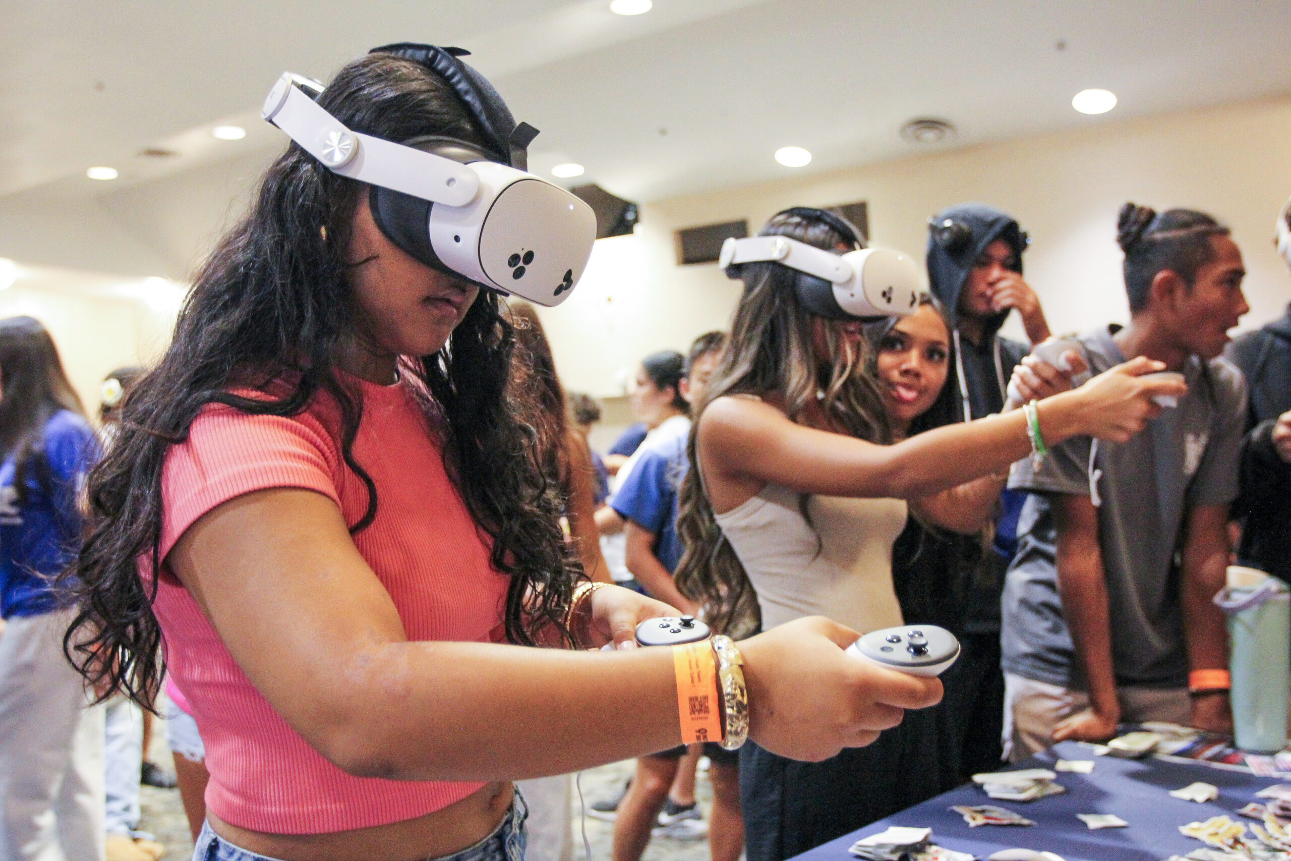 The Maker Movement Meets Manufacturing with students using virtual welding simulators with Meta Oculus headsets, learning modern manufacturing skills through hands-on technology and innovation